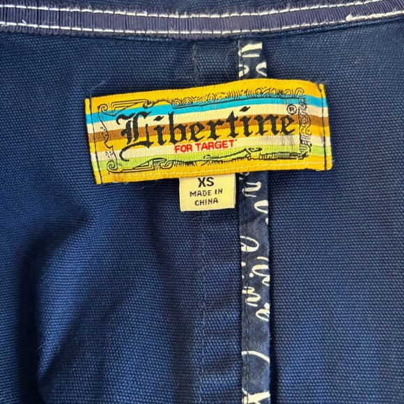 Libertine For Target Jacket Size XS Navy Blue Cotton Buttons Pockets Unlined - Picture 6 of 7